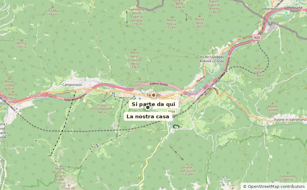 Mappa del punto di partenza per L’Alpe Adria Trail