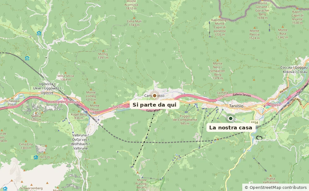 Mappa del punto di partenza per L’anello della Piana di Camporosso