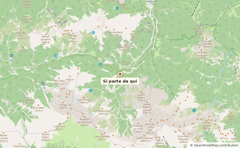 Mappa del punto di partenza per Ciaspolata al Rifugio Grego