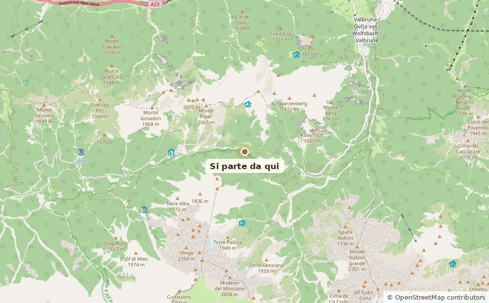 Mapa del punto de salida de El refugio Grego