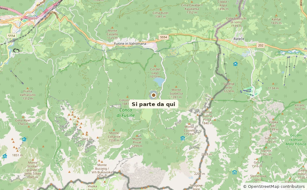 Mapa del punto de salida de El refugio Zacchi